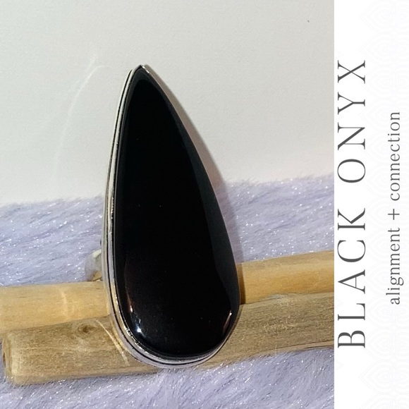 Sublime Black Onyx Gemstone Chunky Handmade Ring - Picture 2 of 7